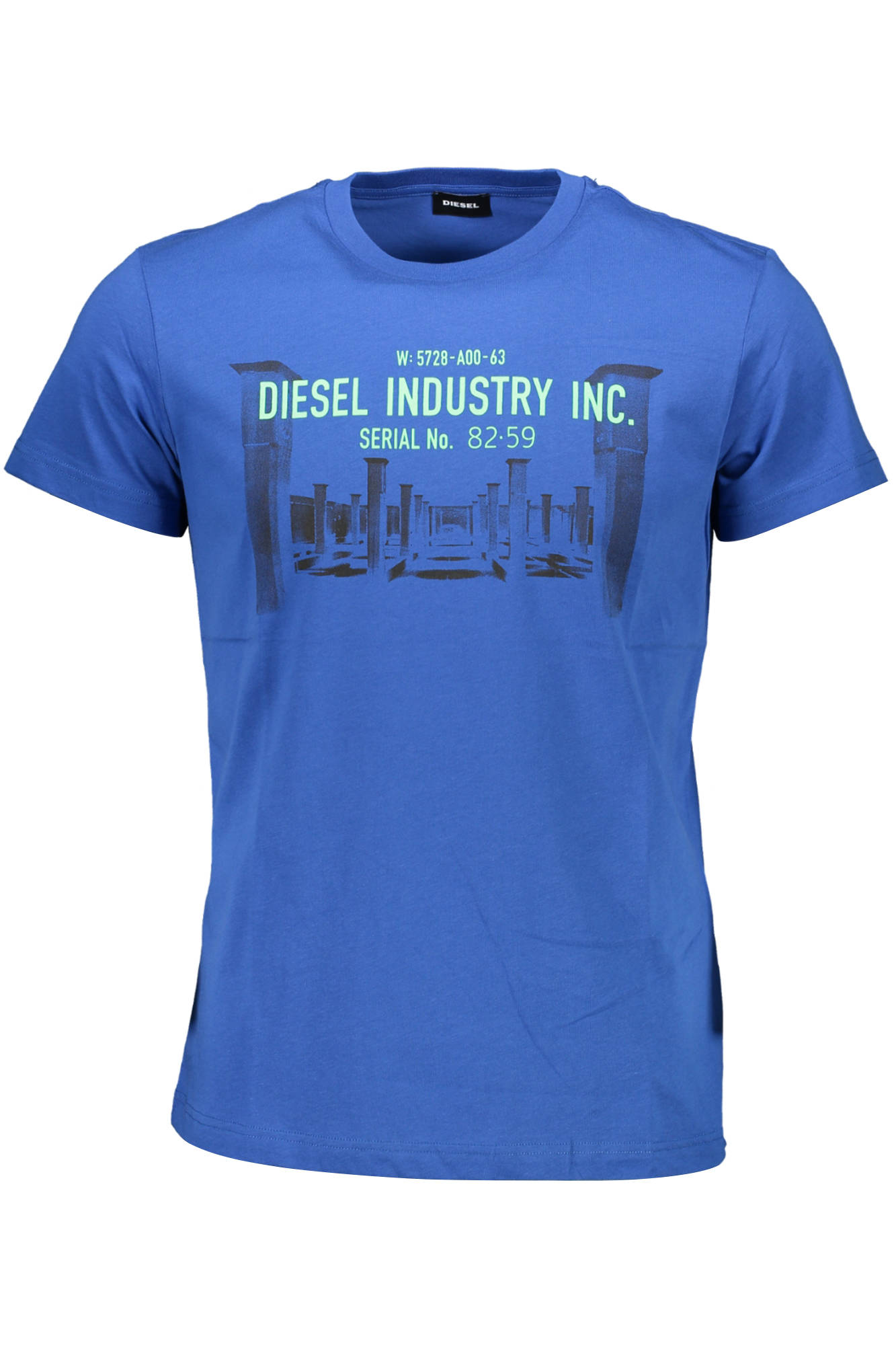 

Мужская футболка Diesel хлопковая с принтом, синий