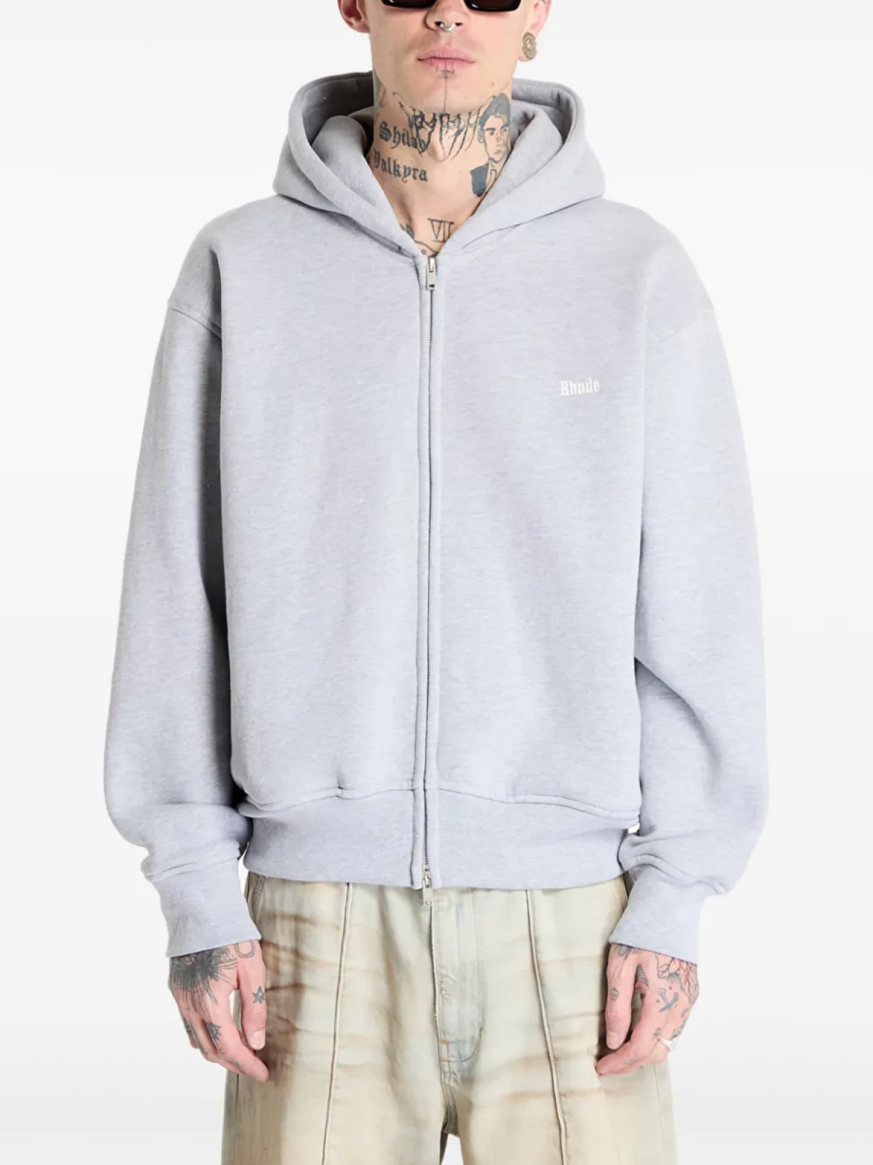 

RHUDE худи Classic на молнии, серый