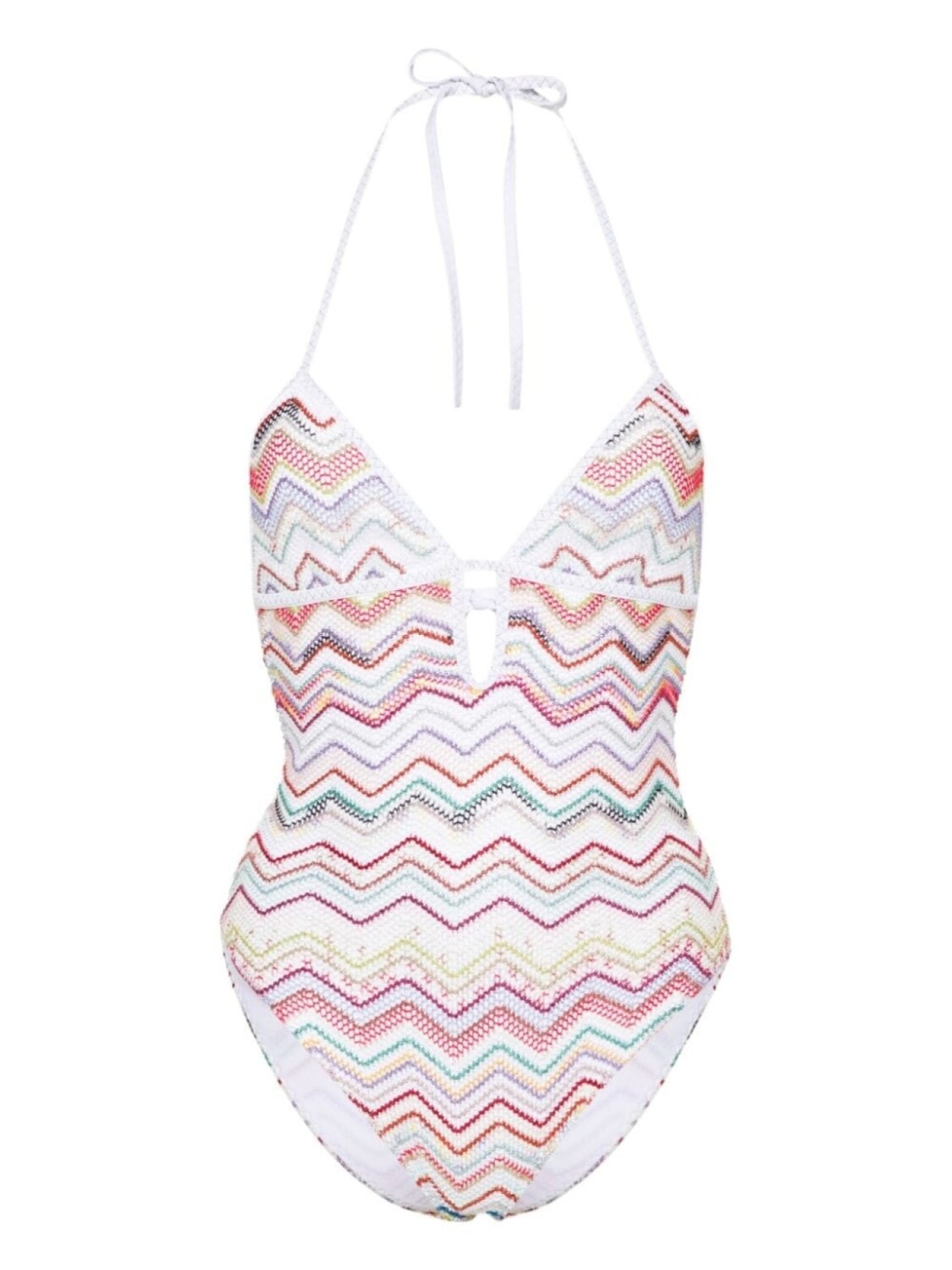 

Missoni купальник с глубоким вырезом и узором зигзаг, белый