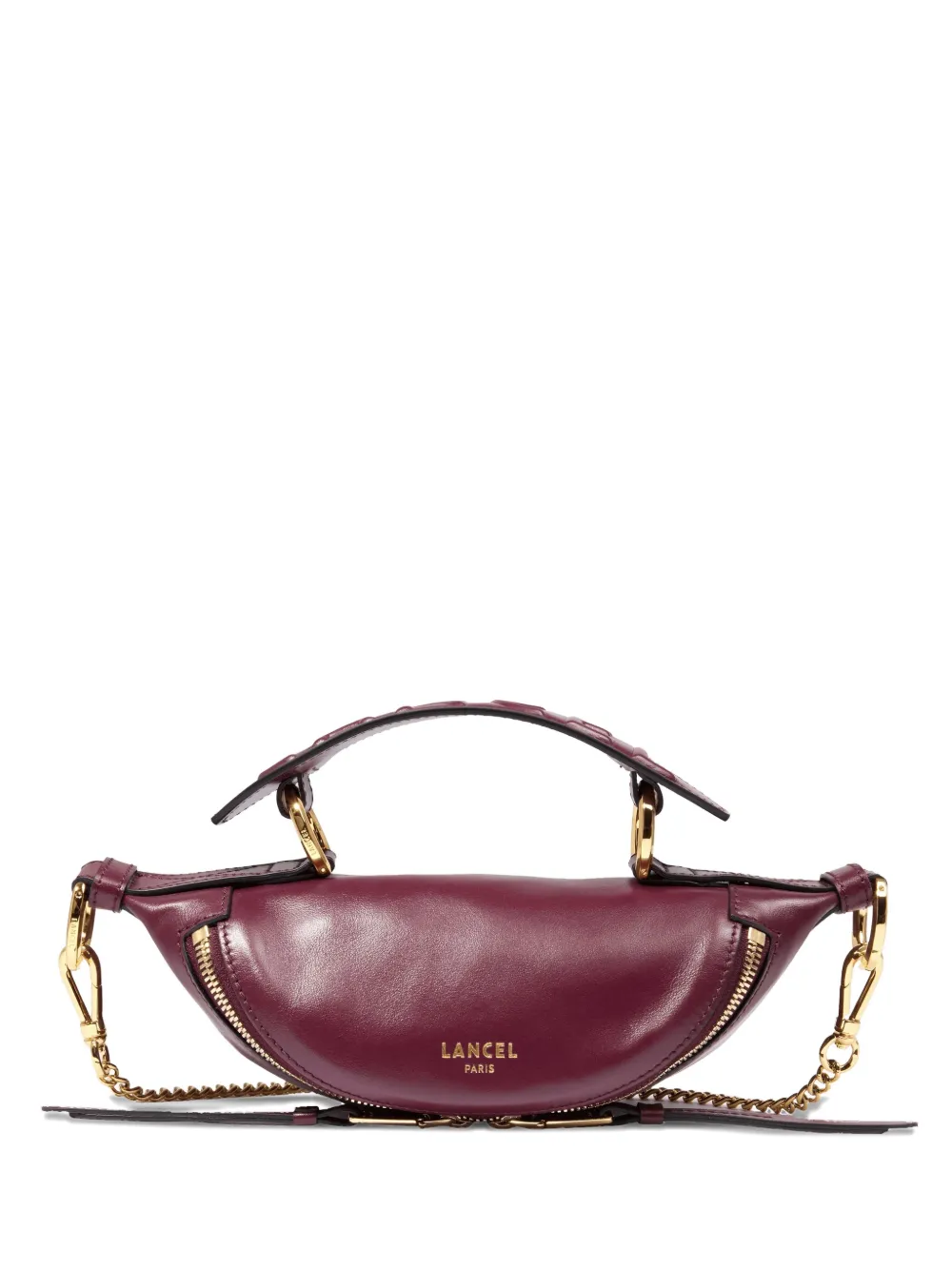

Мини-сумка-оригами с застежкой-молнией и стеганой ручкой на цепочке Lancel, фиолетовый