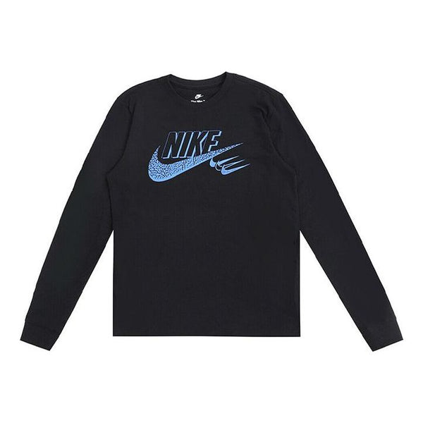 

Футболка men's burst crack logo round neck long sleeves black t-shirt Nike, мультиколор