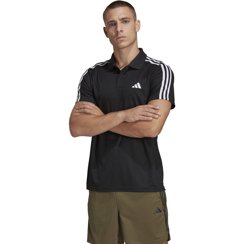 Тренировочный комплект Polo Train Essentials из пике с 3 полосками Adidas, черный — фото 2