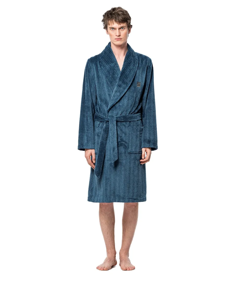 

Перекрестный мужской халат SOY, синий