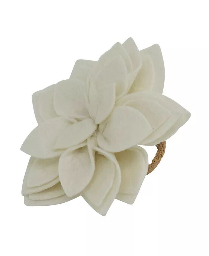 

Набор колец для салфеток Felt Blossom, 4 шт Saro Lifestyle, слоновая кость