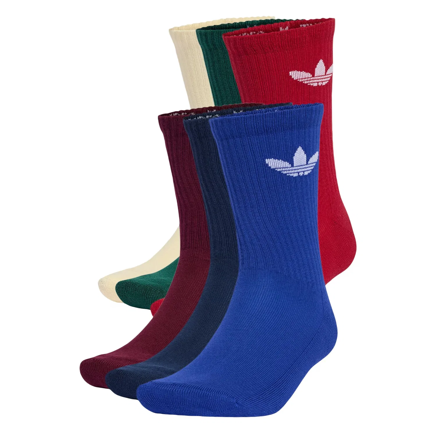 Носки Adidas Originals Trefoil Cushion в бежевом синем темно-синем темно-зеленом, красном и бордовом цветах