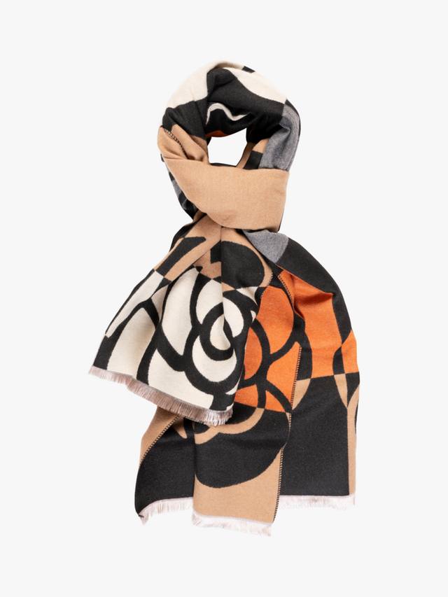 

Геометрический цветочный шарф chesca, Orange/Black