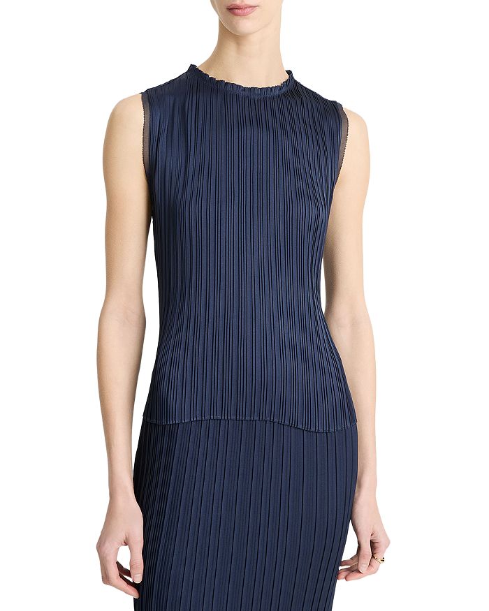 

Складчатый свитер с круглым вырезом Vince, синий