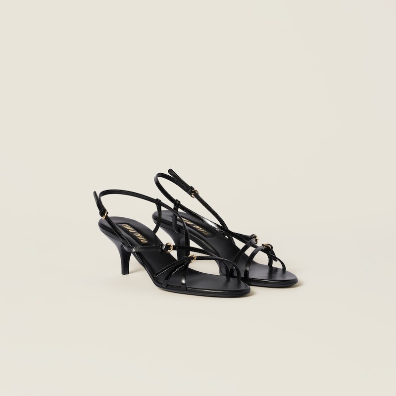 

Лакированные босоножки с пряжками Miu Miu, черный
