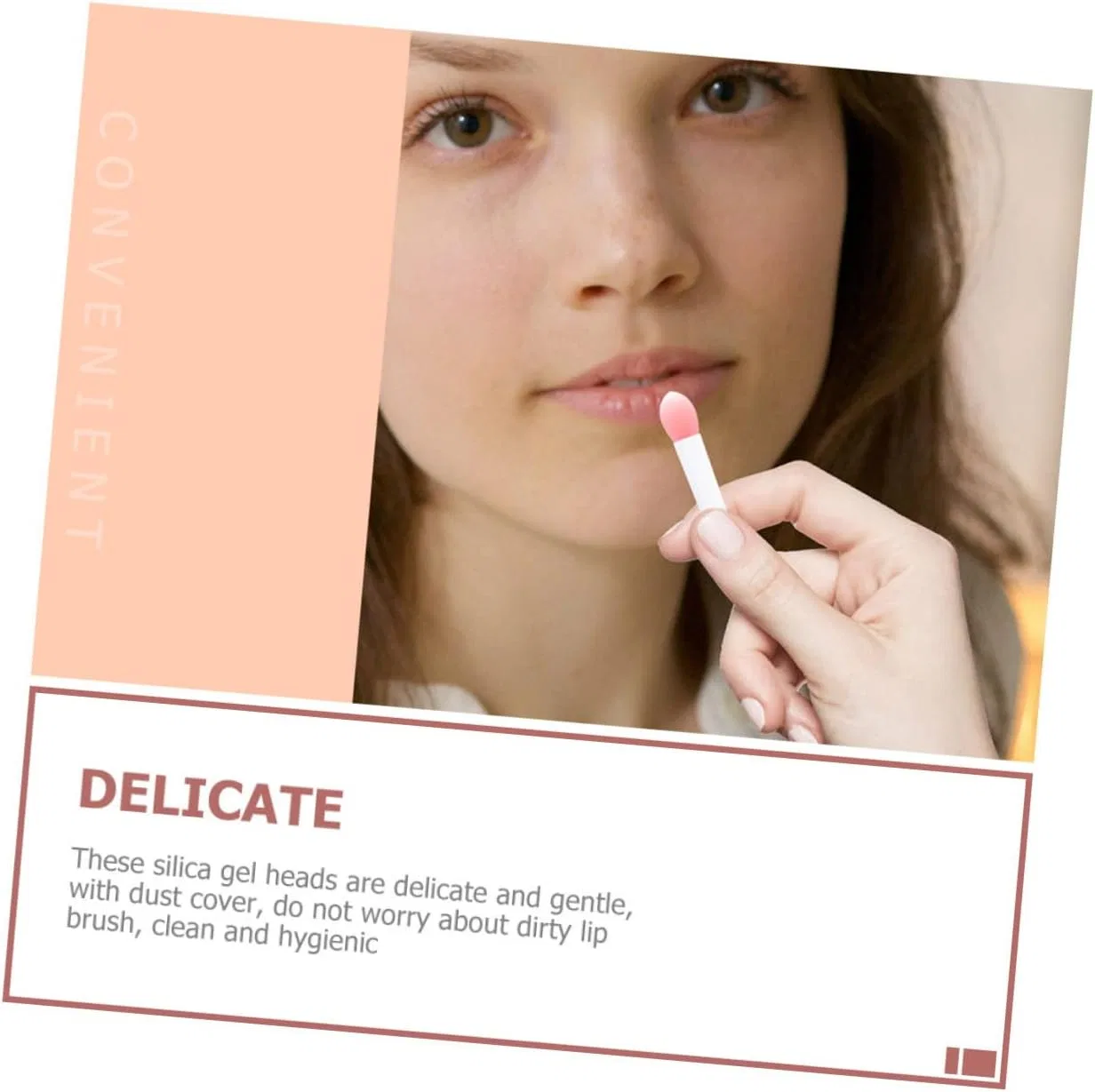 Набор кистей и скрабов для губ Silicone Lip Brush Beatifufu 5 предметов 4.5 см — фото 2