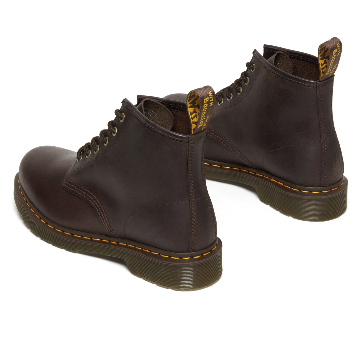 Мужские ботинки Dr Martens  Crazy Horse на шнуровке кожаные, темно-коричневый — фото 3