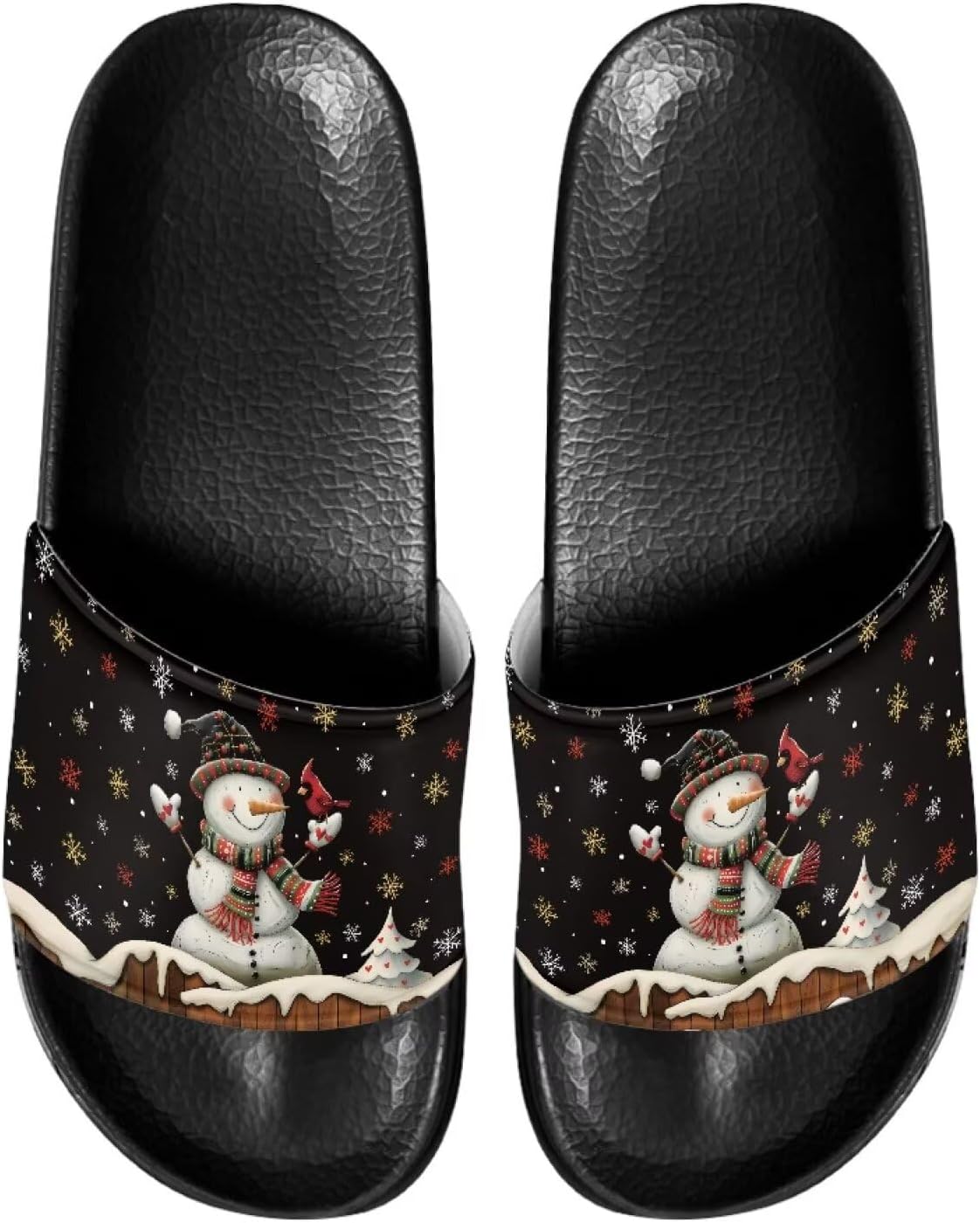 

Шлепанцы для женщин и мужчин, нескользящие тапочки для душа Judentidos, Cute Snowman Christmas
