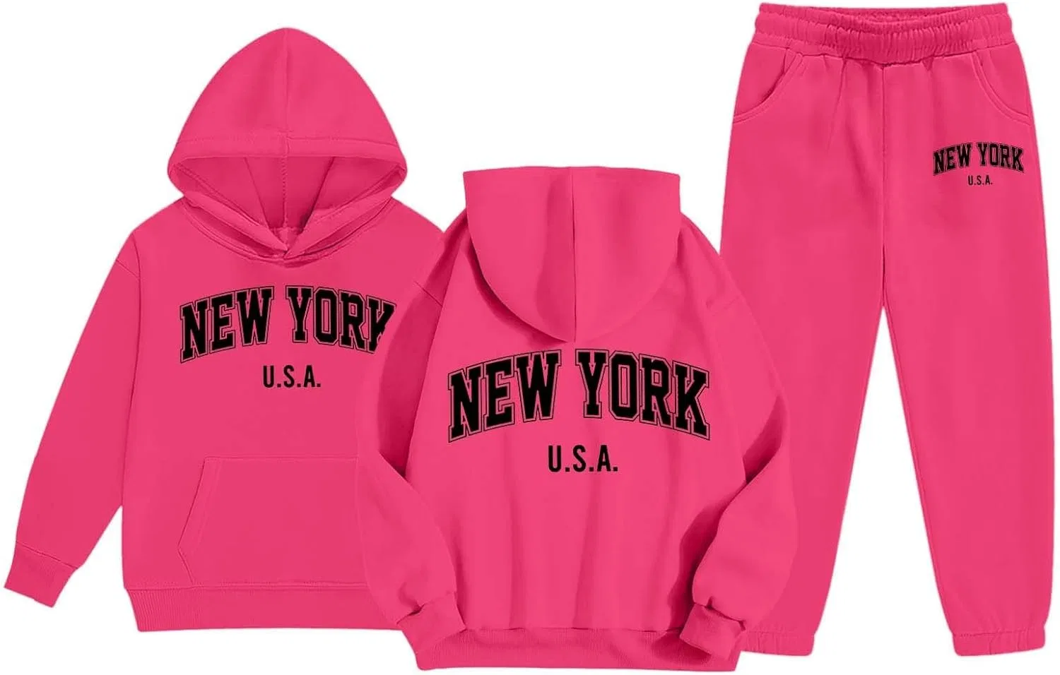 Детский спортивный костюм с принтом Brooklyn, Z02 Hot Pink — фото 4
