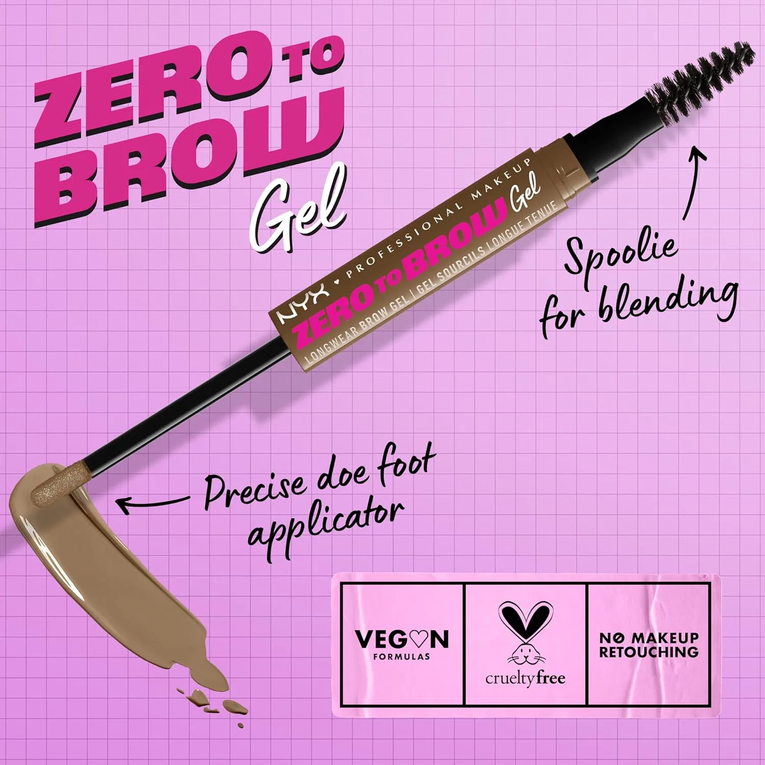 Гель для бровей Zero To Brow Gel NYX Professional Makeup тон Taupe — фото 2