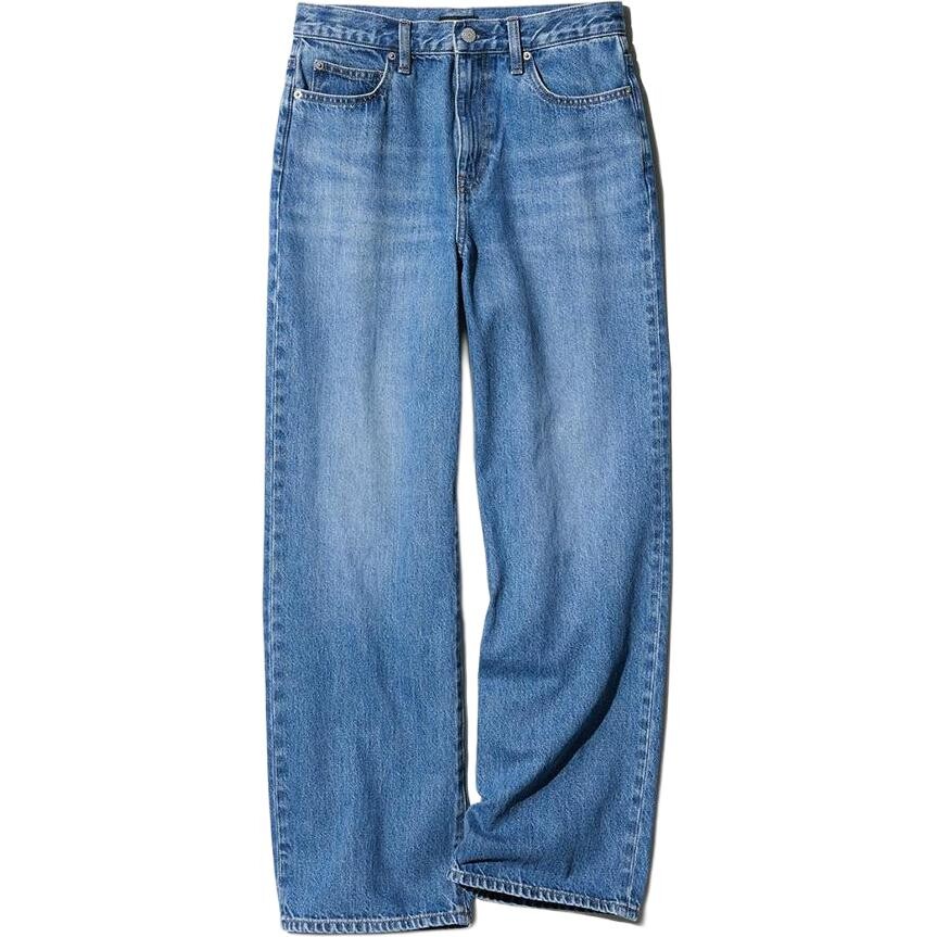 

ДУбль Широкие прямые джинсы Uniqlo, синий