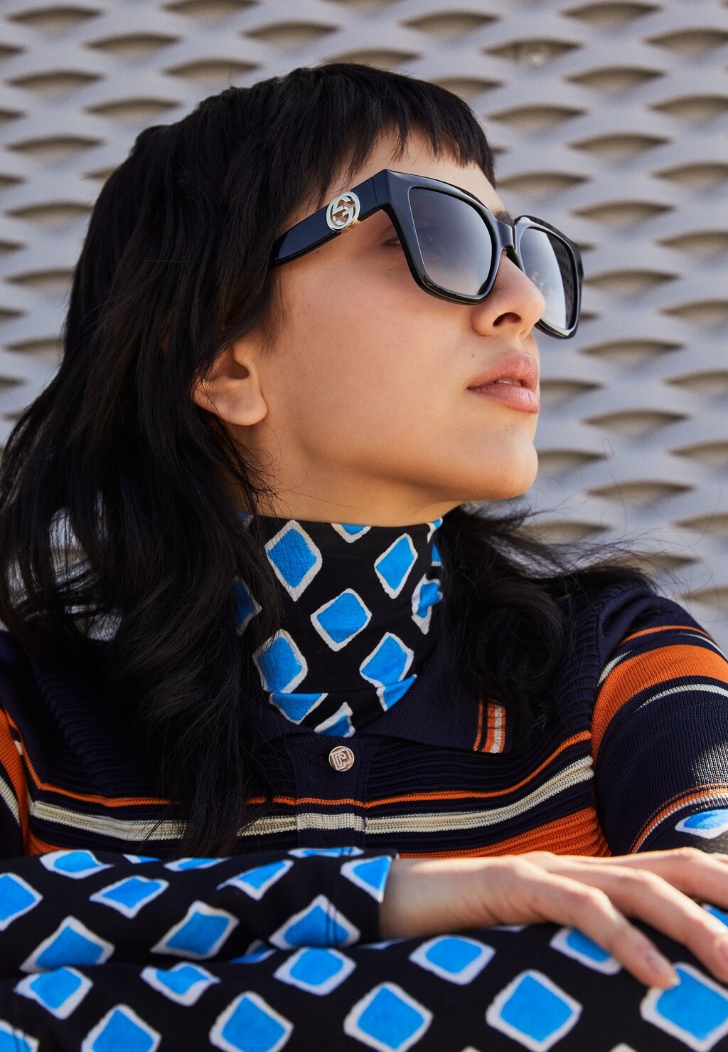 

Солнцезащитные очки Gg Cat-Eye Square Sunglasses Gucci, черный