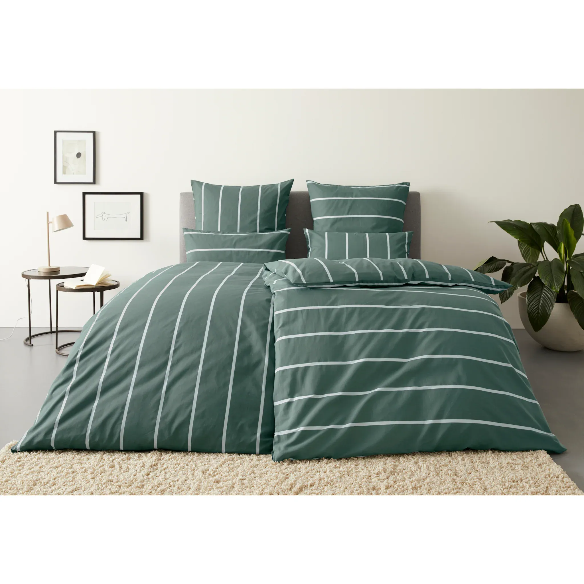 

Постельное белье двустороннее Home&Living Miette, зеленый