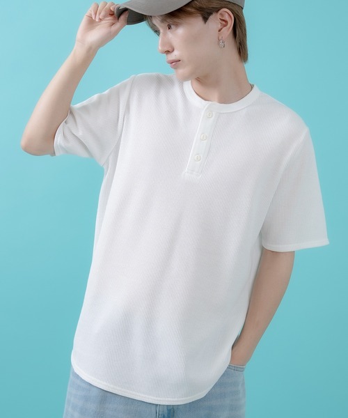 

Футболка с коротким рукавом и вафельным воротником-стойкой Sideway Stance, белая