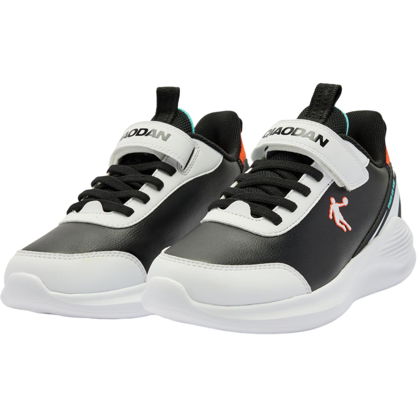 QIAODAN Антиударные и износостойкие низкие детские кроссовки для бега black orange для подростков — фото 4