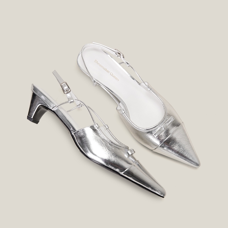 SHOEMAKER QUEEN Белые женские туфли на массивном каблуке, цвет White — фото 4