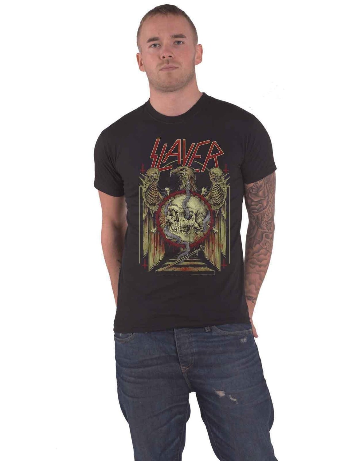 

Футболка с изображением орла и змеи Slayer, черный