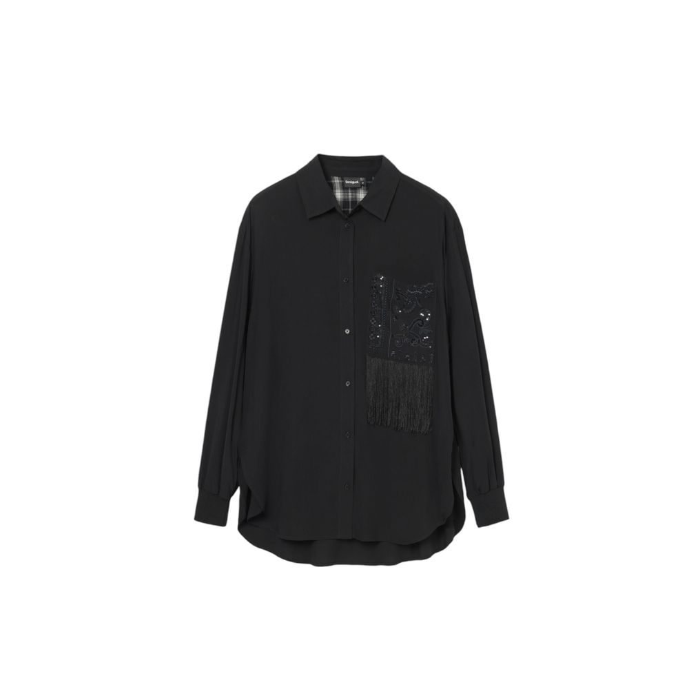 

Черный вискозный свитер Desigual
