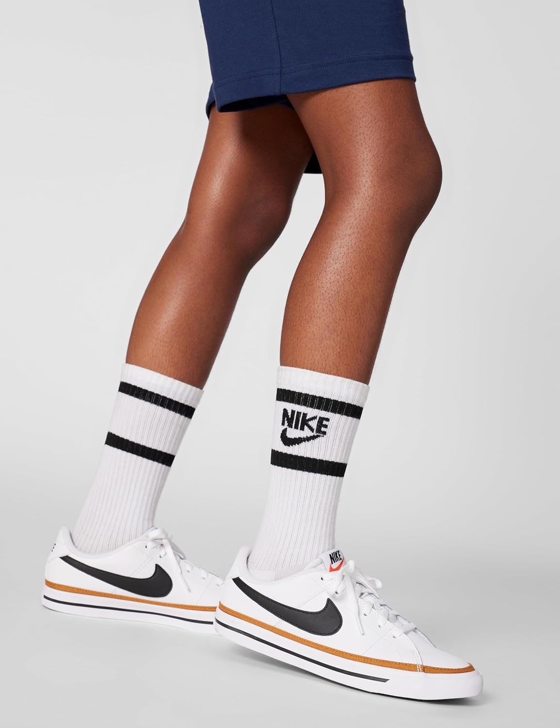 Кроссовки Nike Unisex-Child Court Legacy, белый/черный/коричневый/светло-коричневый — фото 2
