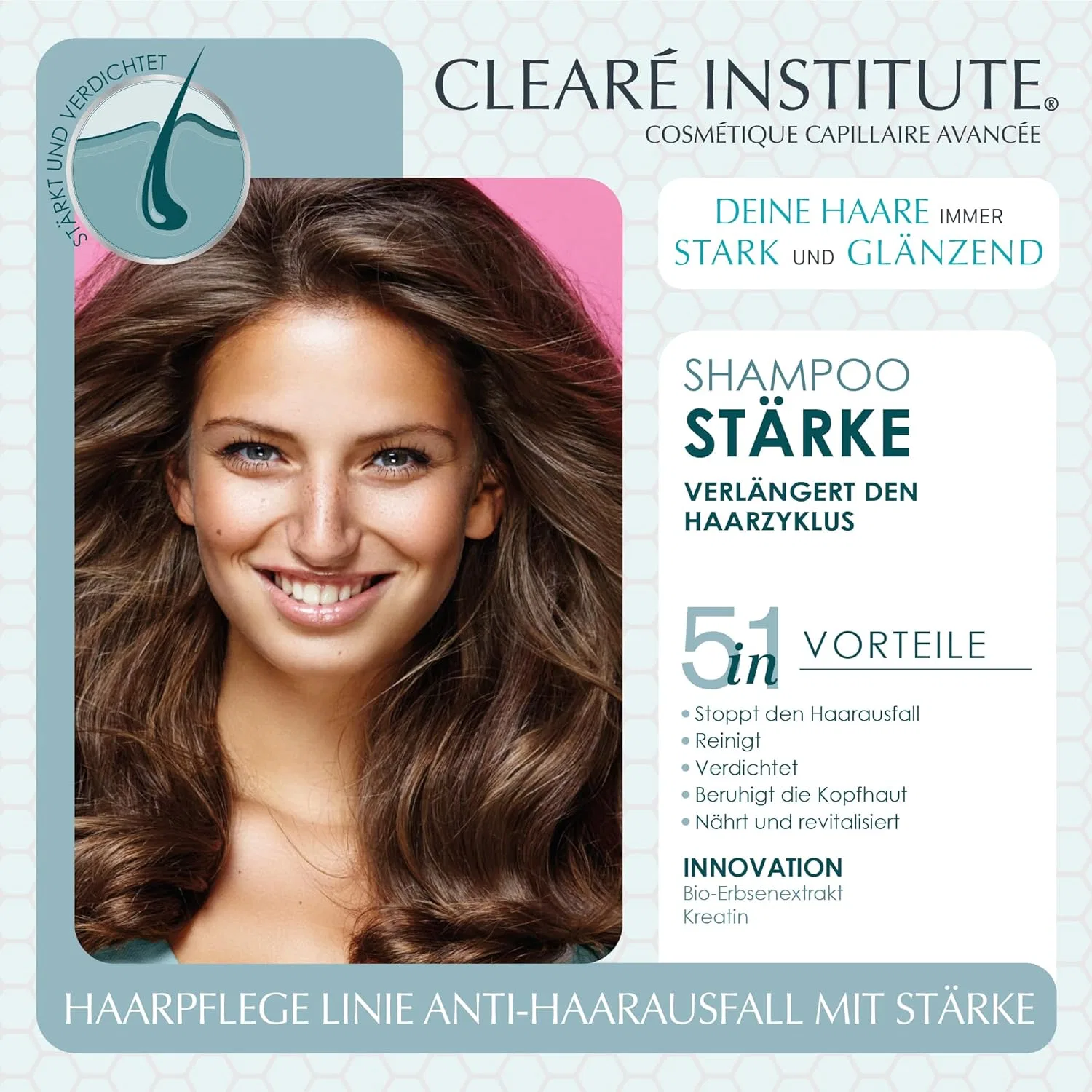 Шампунь против выпадения волос «Anti-Hair Loss Strength» от Clearé Institute, 400 мл Clearé Institute — фото 2