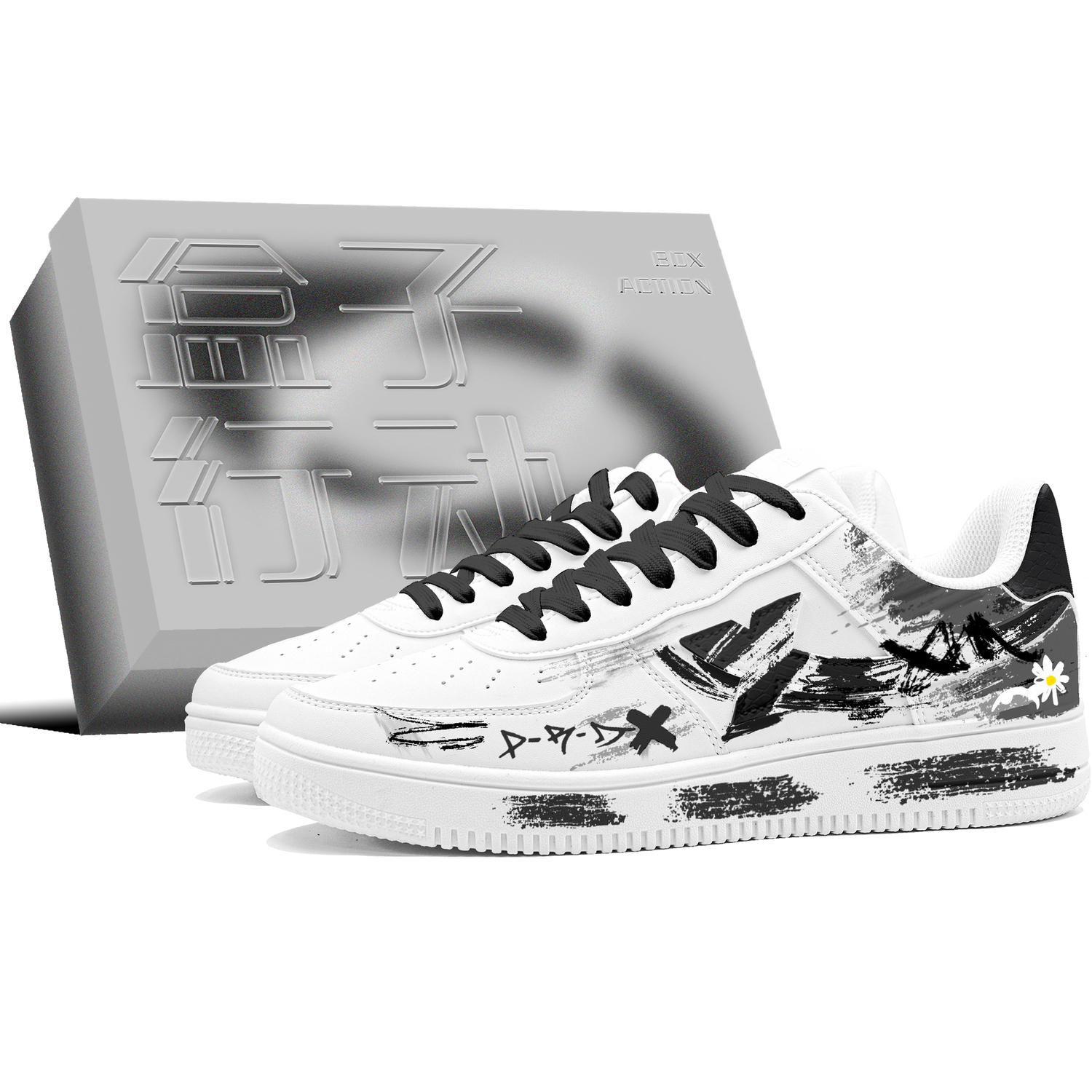 

XTEP Кроссовки для скейтбординга Air Force One с противоскользящей подошвой и износостойким покрытием, мужские, черно-белые