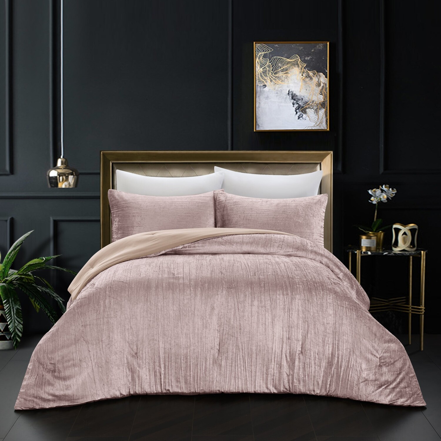 

Комплект бархатного одеяла Grace Living Tillie с подушками и одеялом, цвет Blush