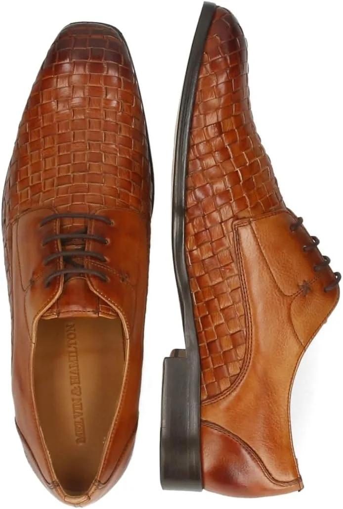 Мужские оксфорды Melvin & Hamilton Elyas 4 Woven Lecce Tan, коричневый — фото 2