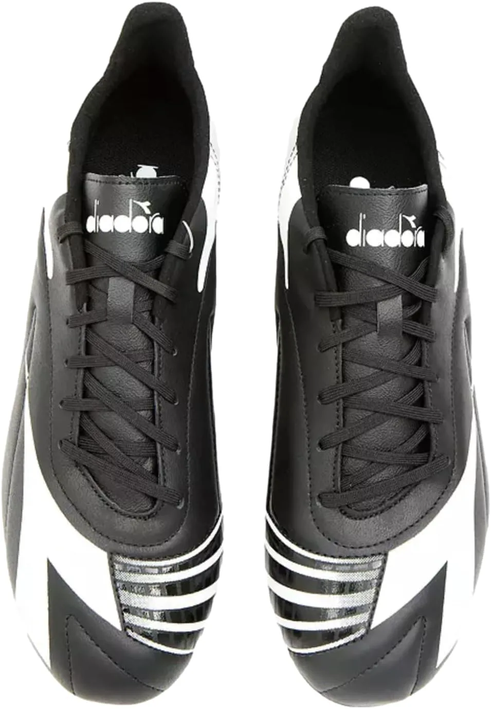 Футбольные бутсы для жестких покрытий Diadora Maximus Elite LT SLP12 для мужчин - из полноценной кожи, водоотталкивающие, с надежной посадкой, ультра-мягкие, идеально подходят для твердых полей, черный/белый/серебристый — фото 2