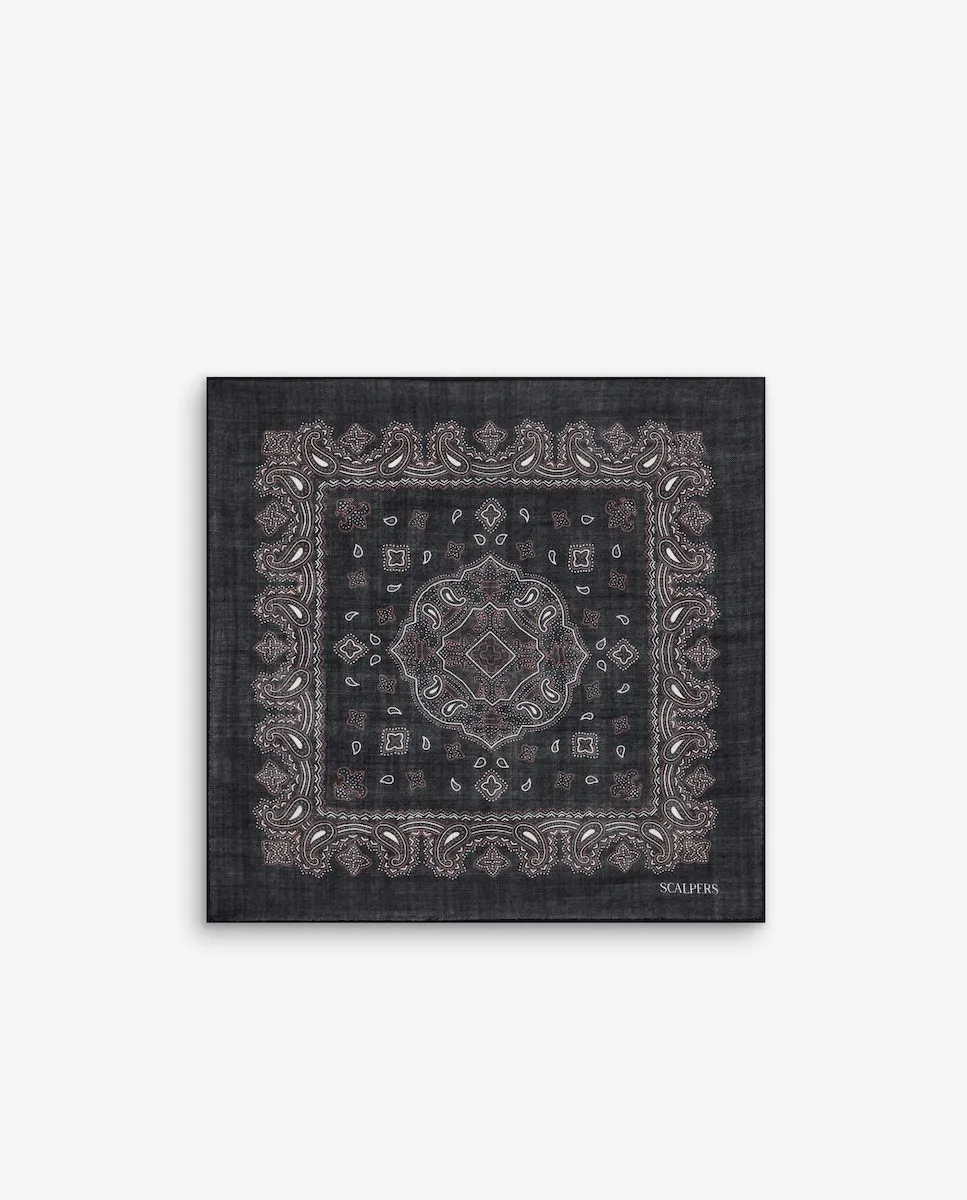 

Мужской платок с контрастным узором и логотипом Scalpers, темно-синий