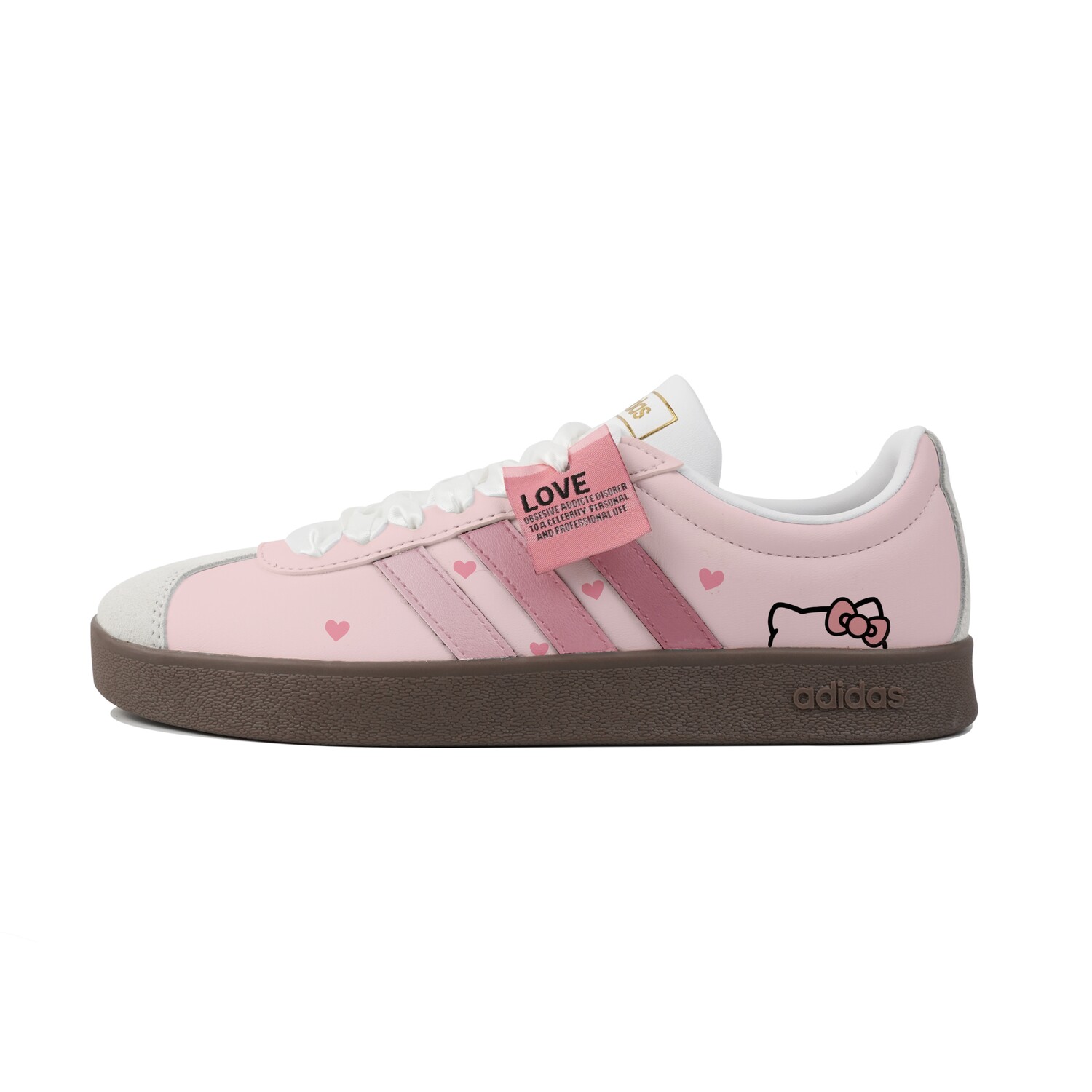 

Кроссовки Adidas Neo VL Court 2.0 Skateboard Shoes Unisex Low-Top Pink White/Brown, розовый