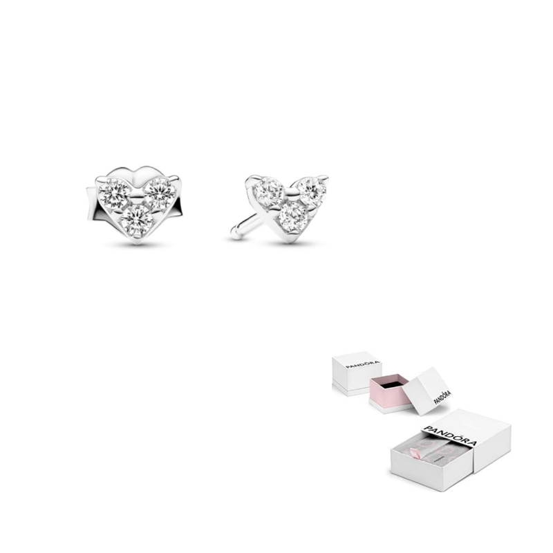 

Pandora Серьги-гвоздики из 925 серебра с синтетическим фианитом, женские, silver
