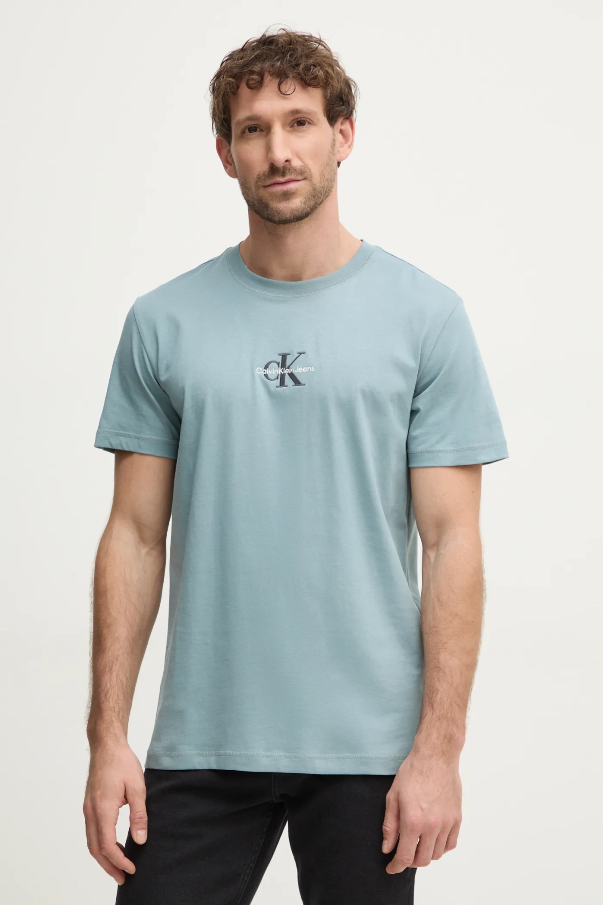 

Хлопковая футболка Calvin Klein Jeans, синий