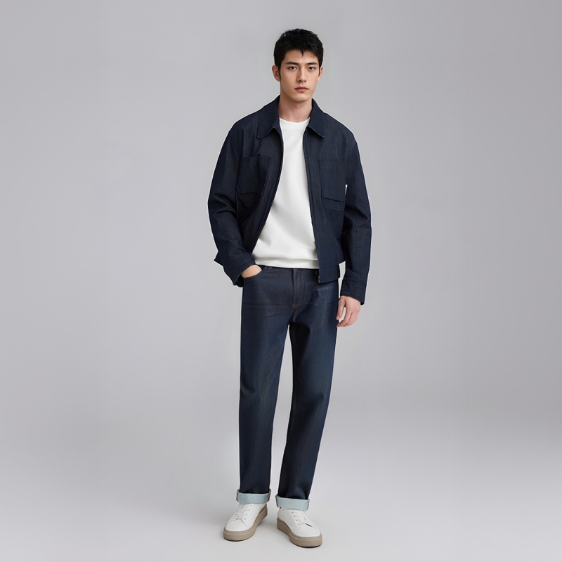 Юнисекс Джинсы Морской Синий UNIQLO — фото 3