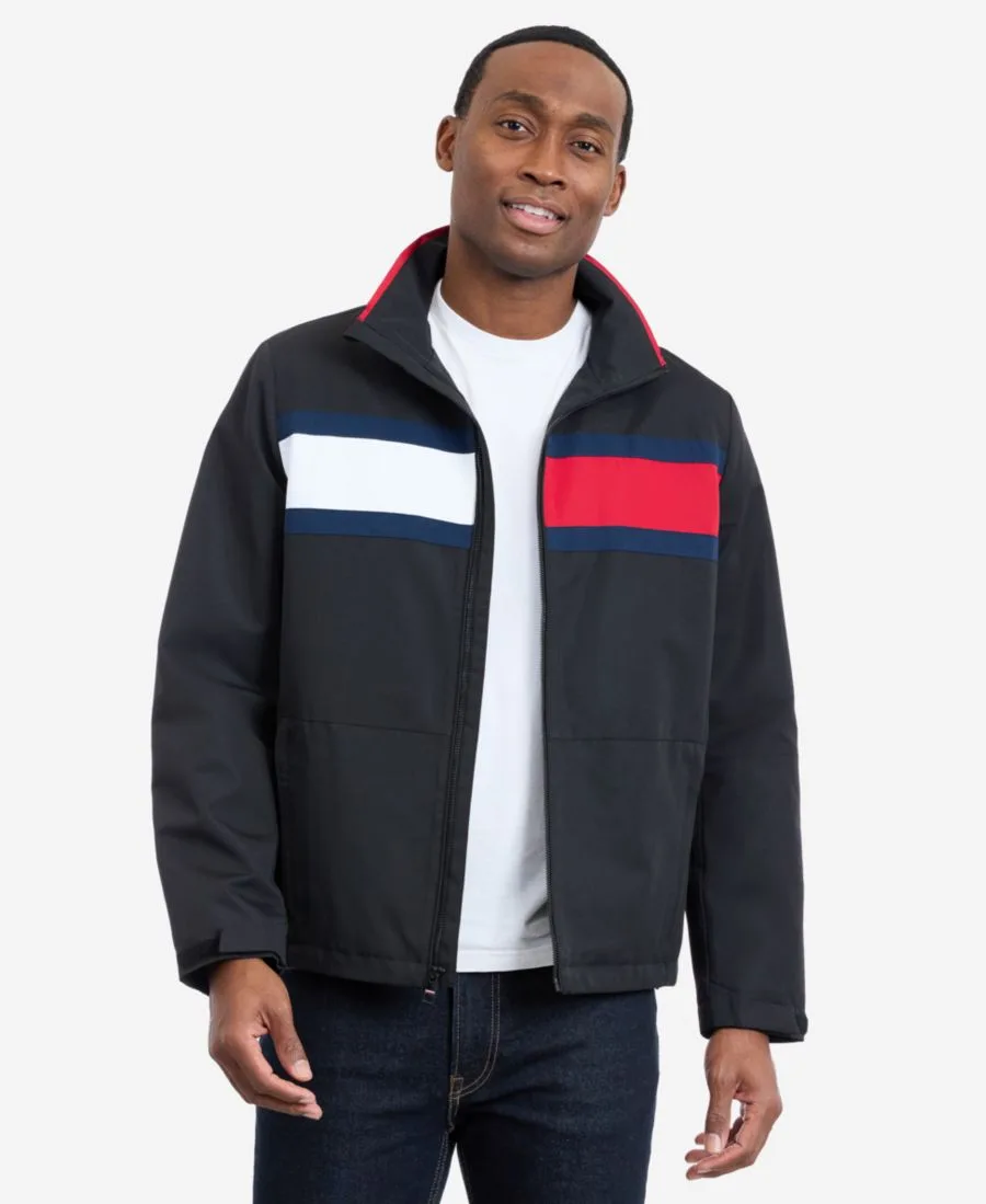 Tommy Hilfiger Мужская куртка с длинными рукавами и логотипом в парусиновом стиле — фото 2