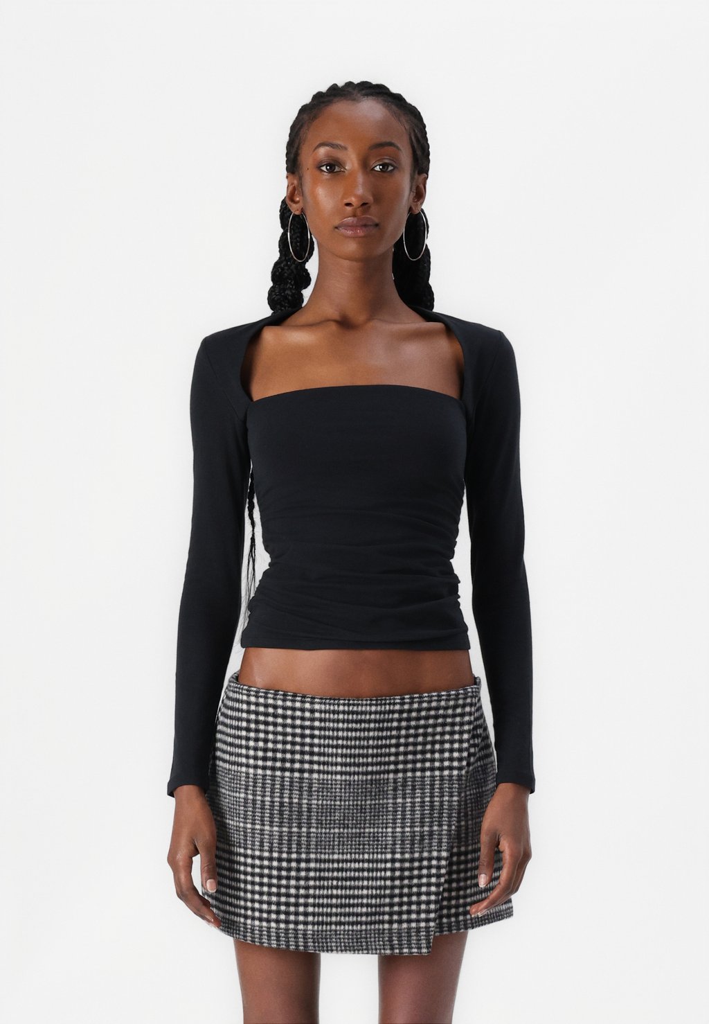 

Топ с длинными рукавами SEAMLESS PORTRAIT AVA Abercrombie & Fitch, черный