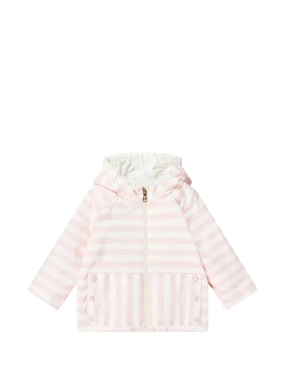 Полосатая куртка с капюшоном Moncler Enfant, розовый