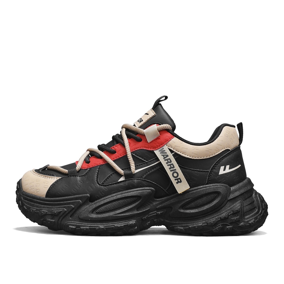 

Кроссовки Niche Puffy Wear resistant And Lightweight Low top Chunky мужские WARRIOR, черный оранжевый красный