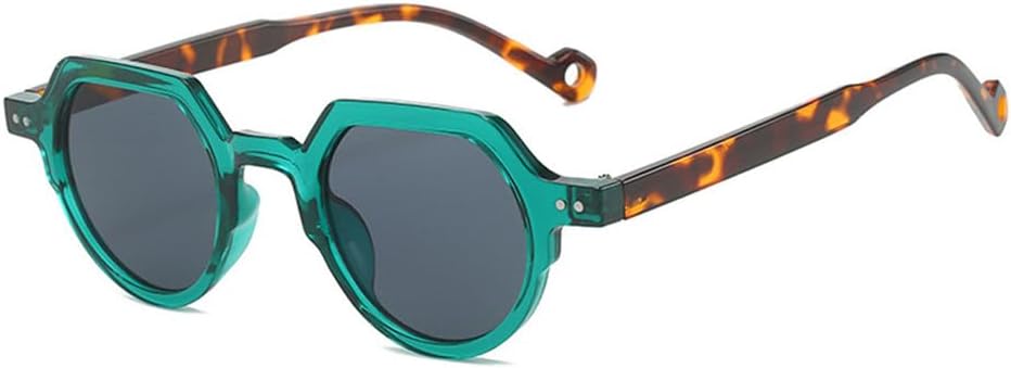 

Солнцезащитные очки UV400 для мужчин и женщин | Маленькие овальные очки в стиле панк с заклепками, конфетного цвета | Для вождения и занятий спортом на открытом воздухе generic, Green Leopard Grey