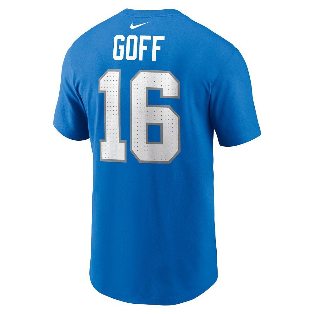 Мужская синяя футболка с именем и номером Nike Jared Goff Detroit Lions, цвет Lns Blue — фото 4