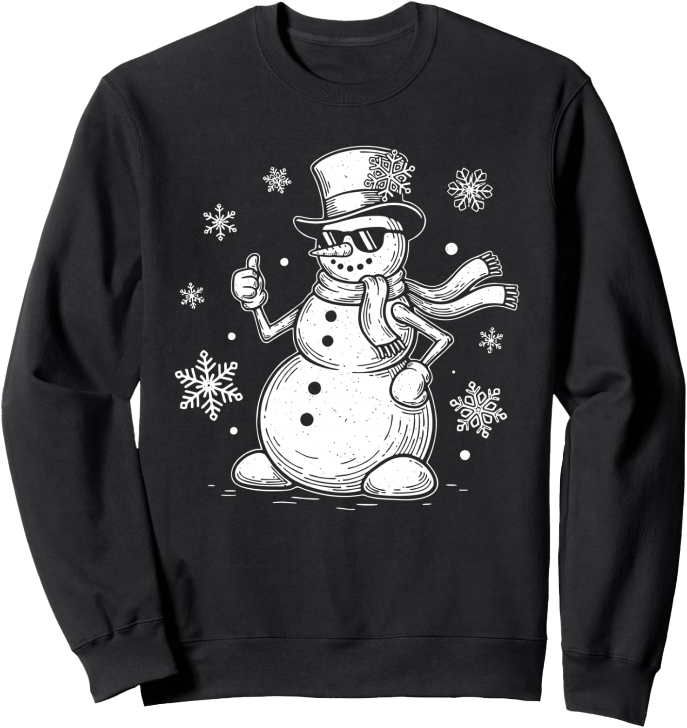 

Снеговик Зимний Снеговик Рождественский Снеговик Толстовка Winter Snow Cold Ice Frost Season Winter Tees, черный