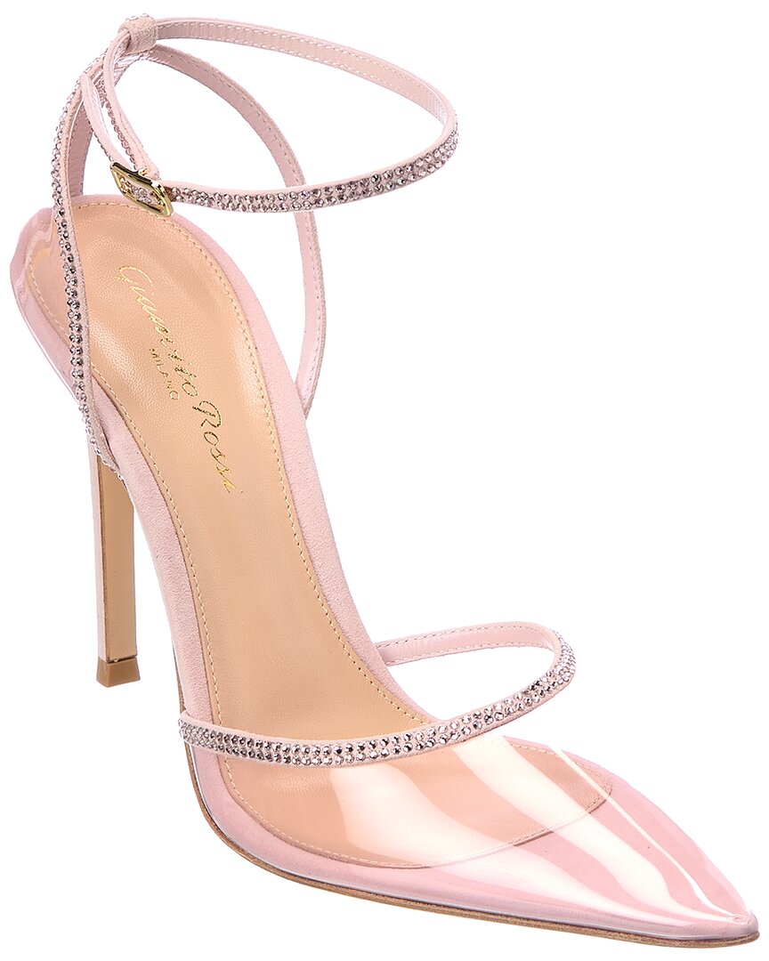 Туфли Gianvito Rossi Crystal Sabin 105 из плексигласа и замши, розовый