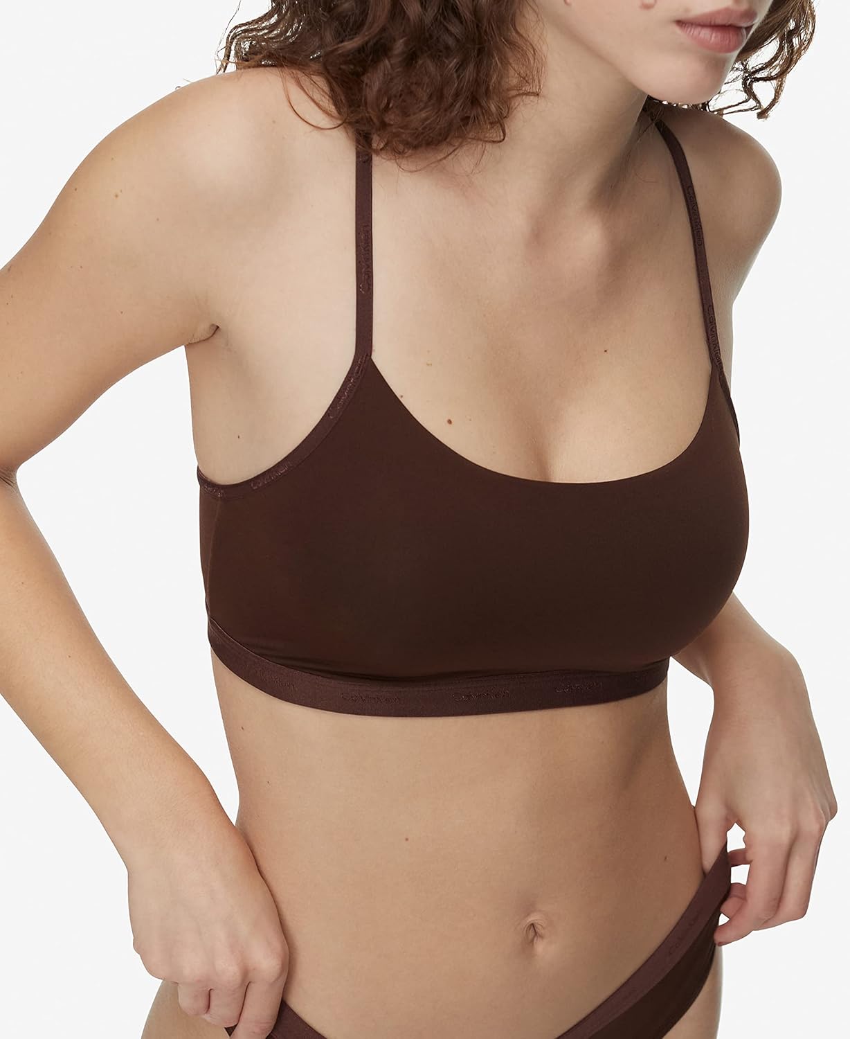 Женский бюстгальтер-бралетт Calvin Klein Form to Body без подкладки, Umber — фото 3