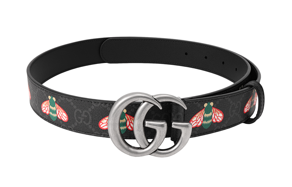 Кожаный ремень из холста мужской шириной 3 см GUCCI — фото 2
