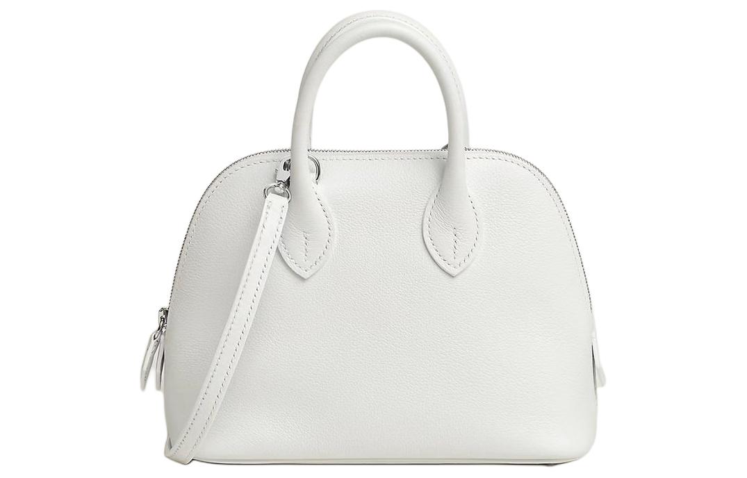 

HERMES Болид Эверколор Кожаный боулинг сумка через плечо миниатюрная женская новая белая