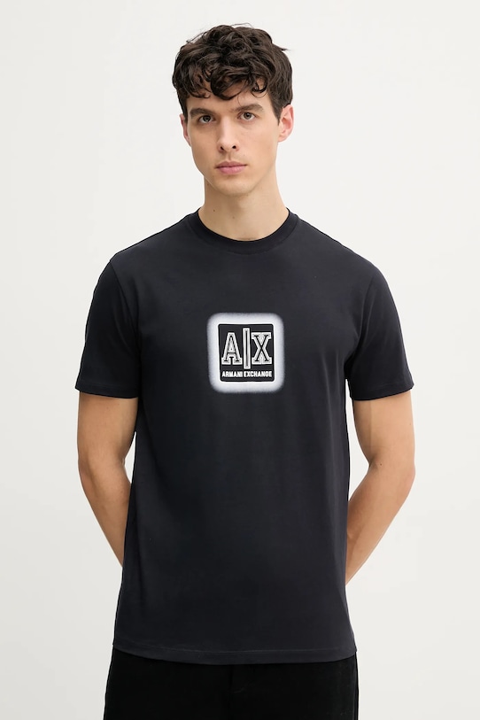 

Хлопковая футболка Armani Exchange, темно-синий