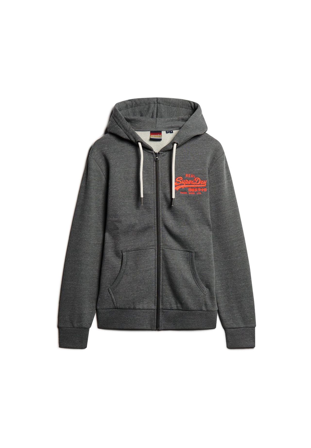 

Мужская толстовка - Neon VI Graphic Ziphood, капюшон, логотип, однотонная Superdry., серый