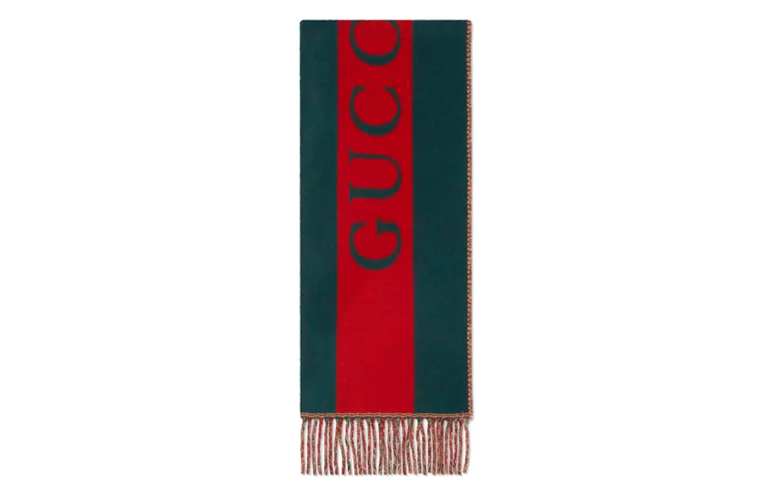 

Шарф вязаный Gucci Jacquard, черный / красный